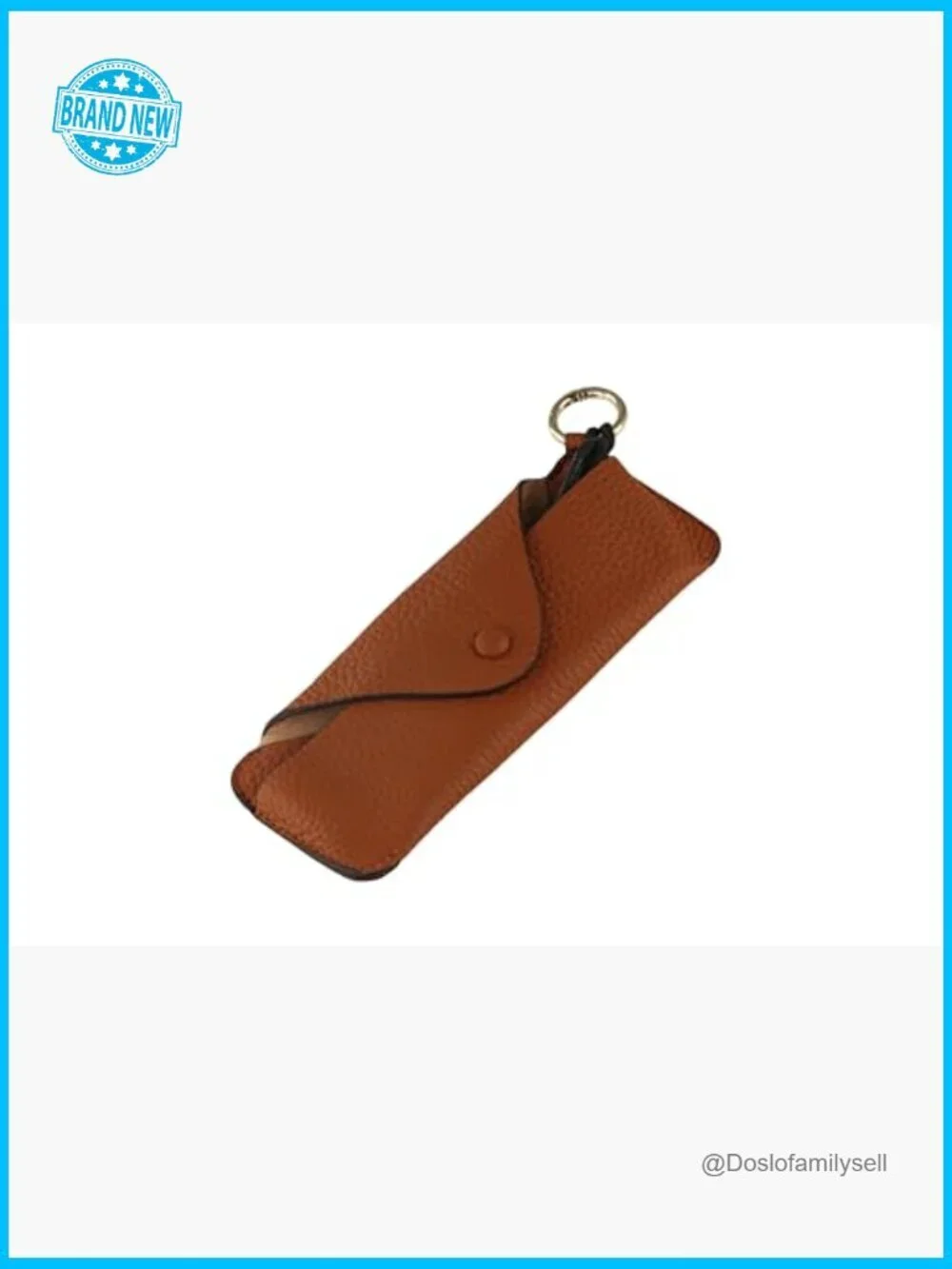Genuine Leather Eyeglasses Case Slim Portable Classic Snap Closure Organizer